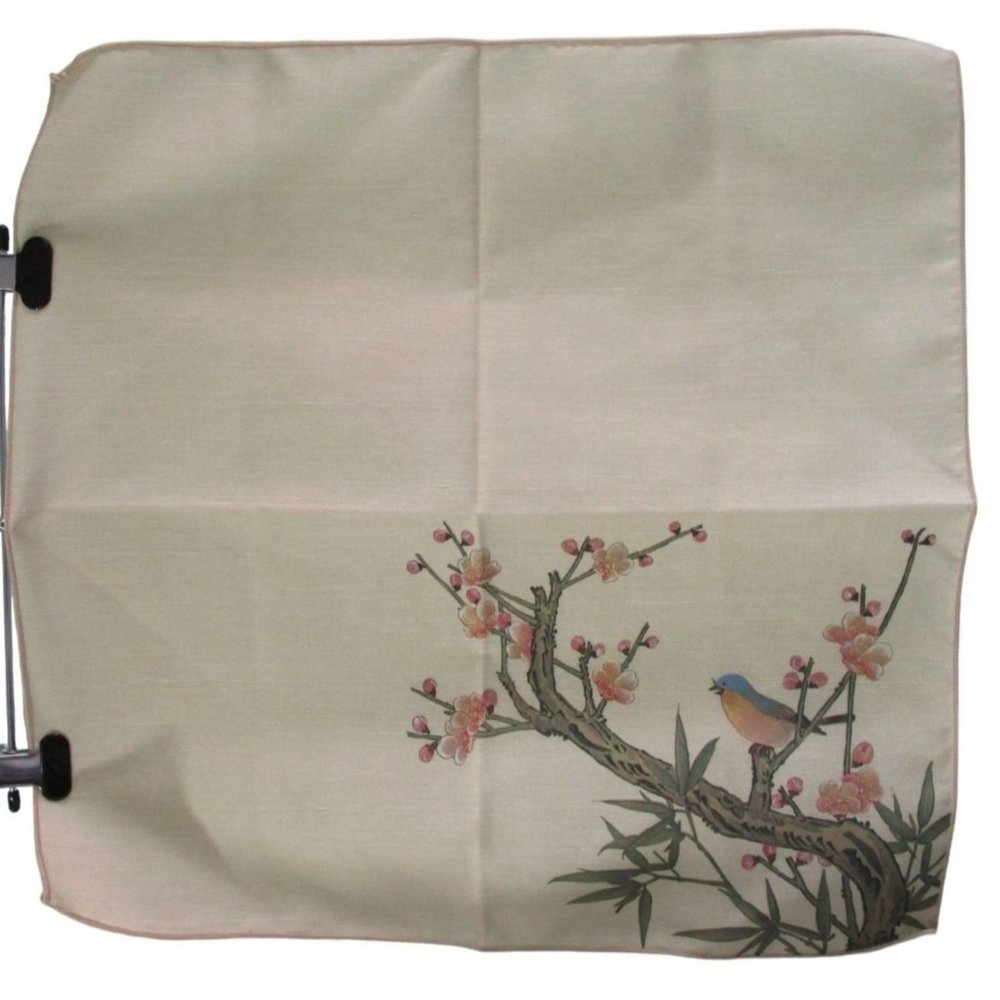 Cherry Blossom Bamboo Blue Bird Vintage Dinner Napkins A Set of Four EUC